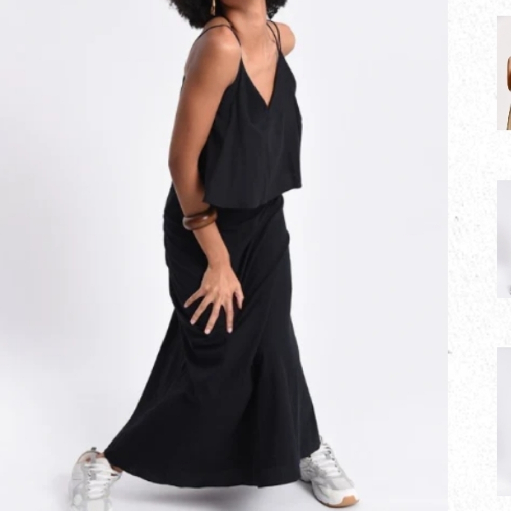 Molly Bracken Black Overlay Maxi Dress